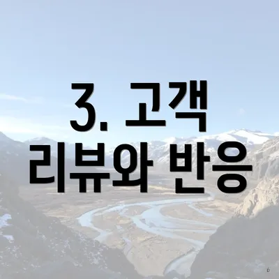 3. 고객 리뷰와 반응
