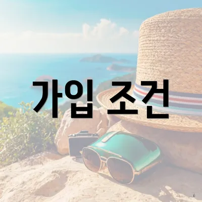 가입 조건