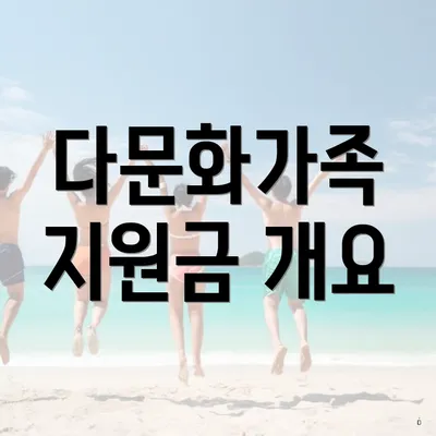 다문화가족 지원금 개요