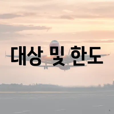 대상 및 한도
