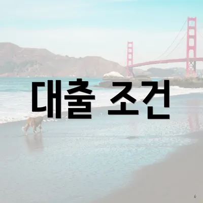 대출 조건