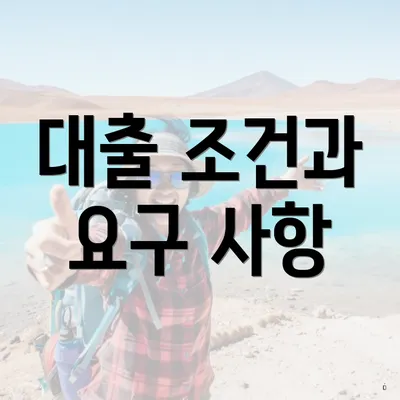 대출 조건과 요구 사항