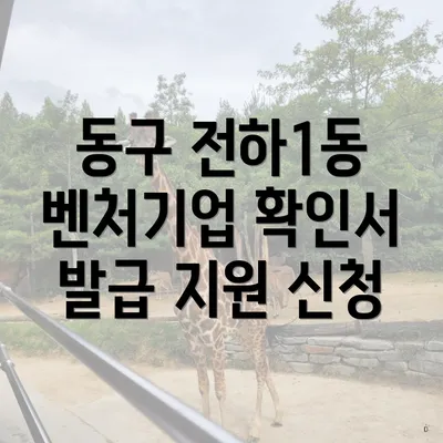 동구 전하1동 벤처기업 확인서 발급 지원 신청