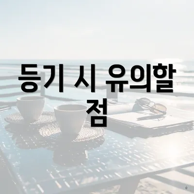 등기 시 유의할 점