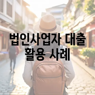 법인사업자 대출 활용 사례