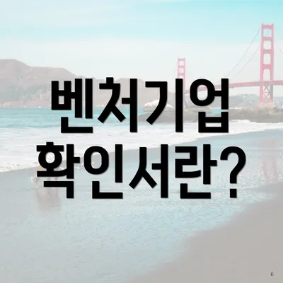 벤처기업 확인서란?