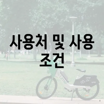 사용처 및 사용 조건