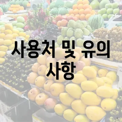 사용처 및 유의 사항