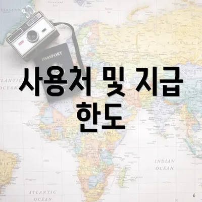 사용처 및 지급 한도