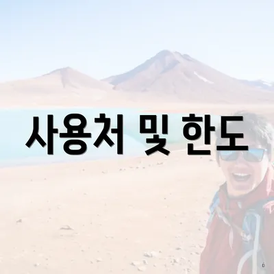 사용처 및 한도