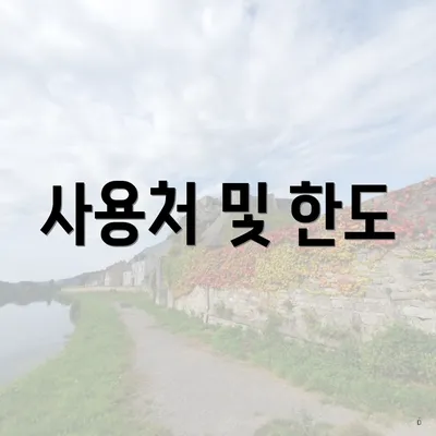 사용처 및 한도