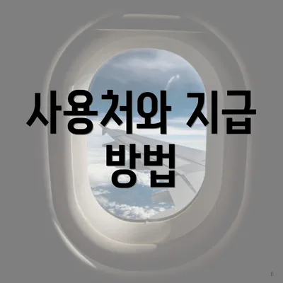 사용처와 지급 방법