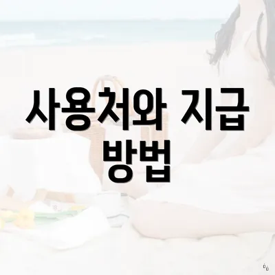 사용처와 지급 방법