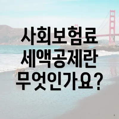 사회보험료 세액공제란 무엇인가요?