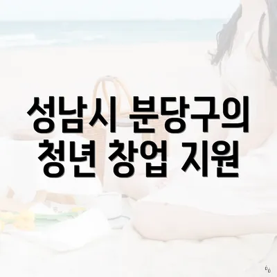 성남시 분당구의 청년 창업 지원