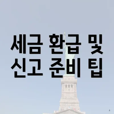 세금 환급 및 신고 준비 팁