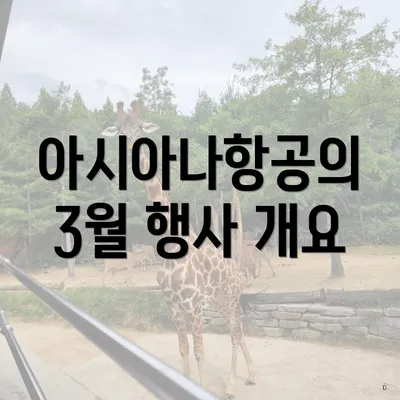 아시아나항공의 3월 행사 개요