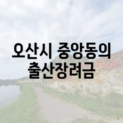 오산시 중앙동의 출산장려금