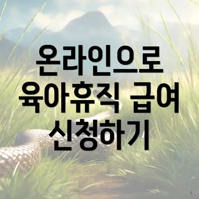 온라인으로 육아휴직 급여 신청하기