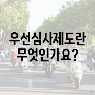 우선심사제도란 무엇인가요?