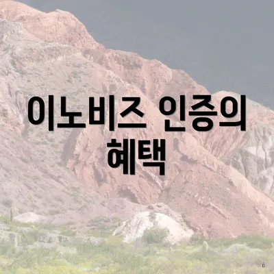 이노비즈 인증의 혜택