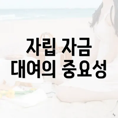 자립 자금 대여의 중요성