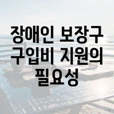 장애인 보장구 구입비 지원의 필요성