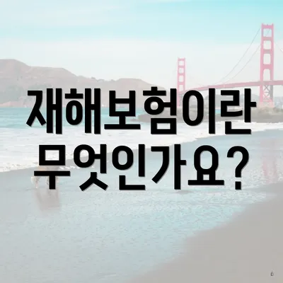 재해보험이란 무엇인가요?