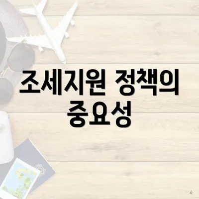 조세지원 정책의 중요성