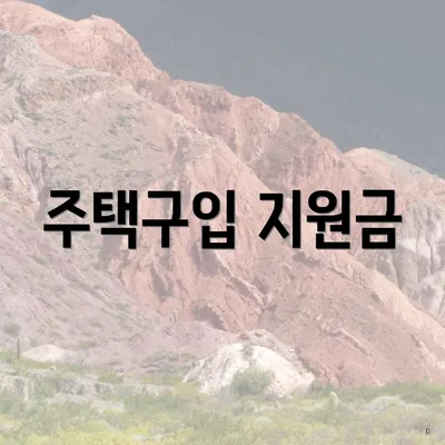 주택구입 지원금