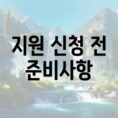지원 신청 전 준비사항