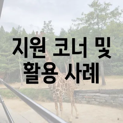 지원 코너 및 활용 사례