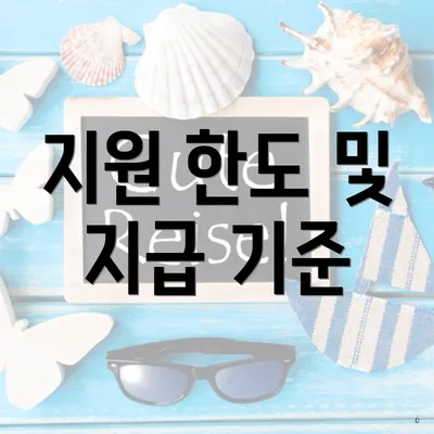 지원 한도 및 지급 기준