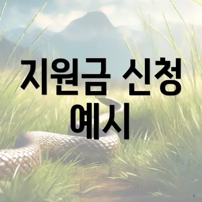 지원금 신청 예시