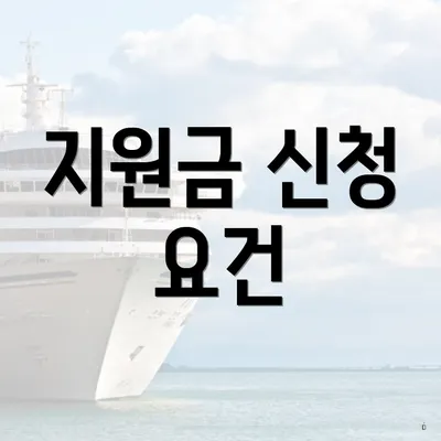 지원금 신청 요건