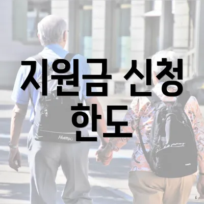지원금 신청 한도