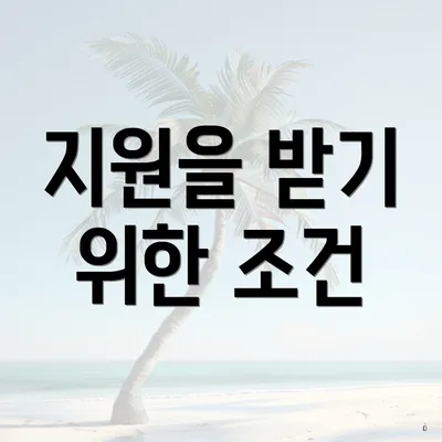 지원을 받기 위한 조건