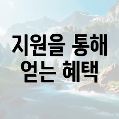 지원을 통해 얻는 혜택