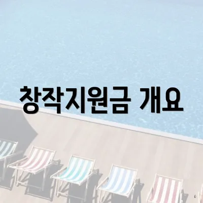 창작지원금 개요