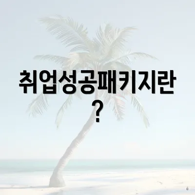 취업성공패키지란?