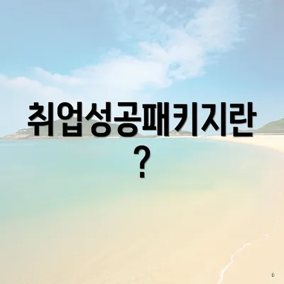 취업성공패키지란?