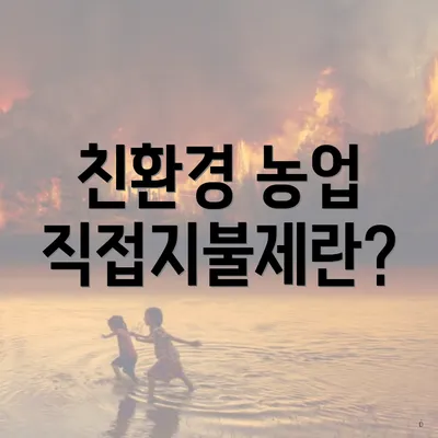 친환경 농업 직접지불제란?