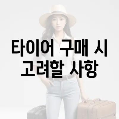 타이어 구매 시 고려할 사항