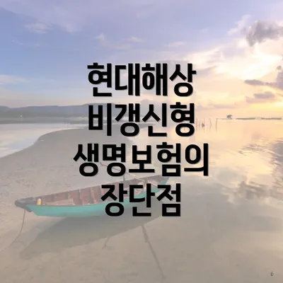 현대해상 비갱신형 생명보험의 장단점