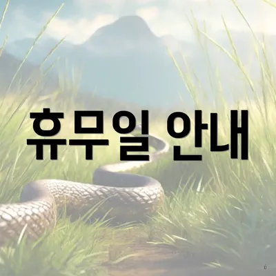 휴무일 안내
